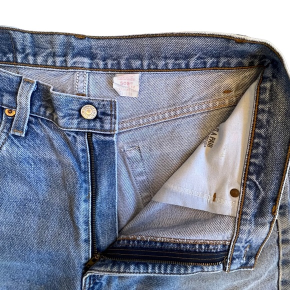 Levi’s 505 Vintage Retro Thrashed Y2K Straight Leg Denim Jeans 29 - Picture 6 of 16